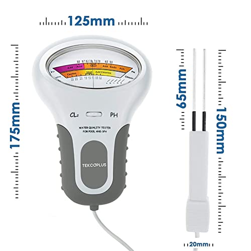 Foto von PUTOWUT PH Chlor - Chlormessgerät 2 in 1 Schwimmbad SPA Digitaler Messgerät Wassertester Restchloranalysemelder Monitor.