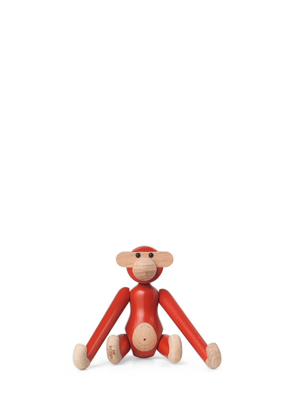Kay Bojesen Figurine 39360 - Figura de Mono (Haya, Pintada, 9,50 x 10 x 3,50 cm), Color Rojo