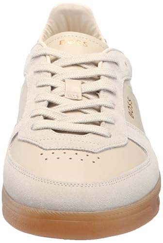 Image of BOSS Men's Soft Leather Block Logo Low Top Sneaker | Casual Shoes