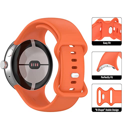 Dmveimal 4Pcs Band For Google Pixel Watch Bands For Women/Men,Active Sport Silicone Strap Bracelet Correa Soft Waterproof Replacement Wristband Smart Watch Accessories #TOP1