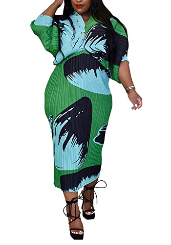African Ruched Dress for Women Sexy Long Sleeve Batwing Maxi Pencil Club Dresses