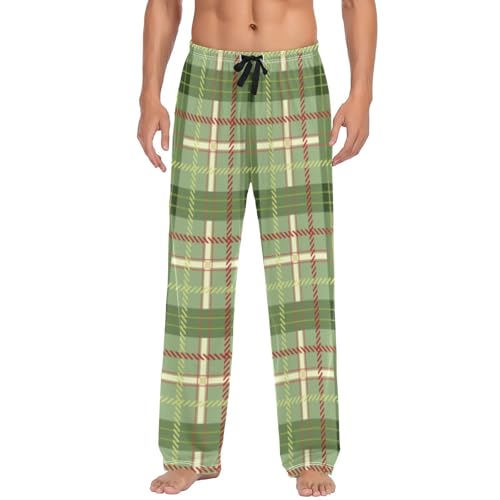 Mens Pajama Pants Men's Pajama Bottoms Cotton Mens Sleepwear Lounge Pants S-XXL Green Red Yellow Line Plaid2