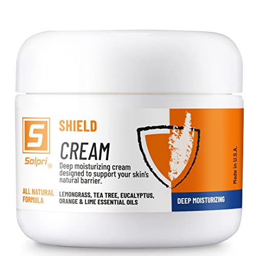 Foot Cream for Athletes & Active Skin – Solpri Shield Thick Moisturizing Barrier Cream with Tea Tree, Shea Butter & Beeswax – Post-Wash Foot Care for Dry, Cracked Skin – 2 oz