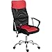Yaheetech Chaise Bureau Ergonomique en Maille Inclinable Fauteuil de Bureau Pivotant Hauteur Réglable Haut Dossier Grande Taille Rouge