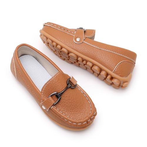 Image of RVROVIC Kids Girls Boys Slip-on Loafers Oxford PU Leather Flats Shoes(Toddler /Little Kid)