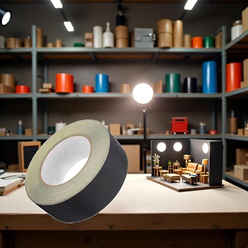 Image of Jinshining Gaffer Tape Black 1 inch X 30 Yards, Heavy Duct Matte Finish Gaff Tape, Non Reflective, Waterproof, No Residue, Tear by Hand for Photography, Filming Backdrop, Production，Adhesive Tapes