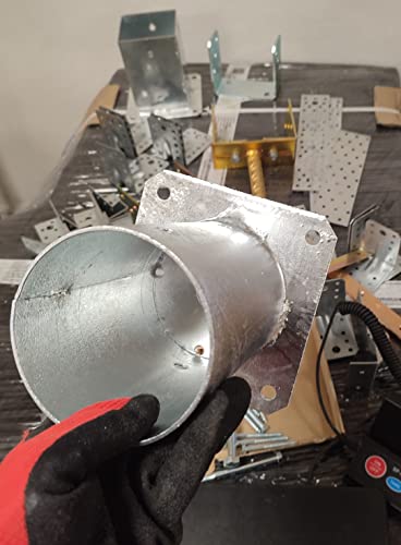 Round Fence Post Bolt Down Circular Bracket Heavy Duty Hot-Dip Galvanised Foot Base Support Pergola Size:Diameter: 100mm (4") Height: 150mm (6") - Image 3