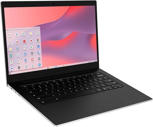 Image of Samsung 14 inch Galaxy Chromebook Go Laptop PC Computer, Intel Celeron N4500 Processor, 4GB RAM, 576GB Storage Space (64GB eMMC + 512GB External Drive), ChromeOS, Student Laptop, Silver