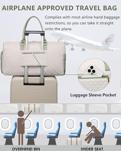 Image of Women Weekender Travel Duffle Bag: Travel Duffel Overnight Bags with Shoe Compartment Large Carry on Tote with Toiletry Bag Weekend Traveling Yoga Gym Hospital Bag for Women with Wet Pocket