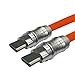 WLGQ Geek Industrial Style Handmade Custom USB C to C PD100W Skin-Friendly Liquid Silicone Material Fast Charging Cable USB-C Interface Device Universal Charging Cable (Orange 3.3Ft)