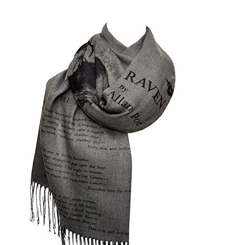 The Raven by Edgar Allan Poe Shawl Scarf Wrap (Heather Gray)