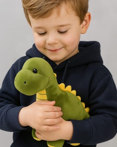 Image of Hiral's Plush Dinosaur Soft Toy, Green and Yellow, Soft Stuffed Suitable for Boys, Girls and Kids