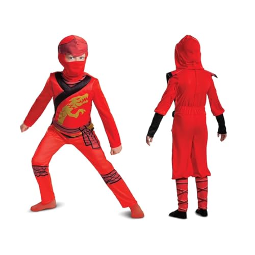 Disguise LEGO Ninjago Kai Kinderkostüm offiziell lizenziert bequeme Passform und detailreiches Design M 7 bis 8