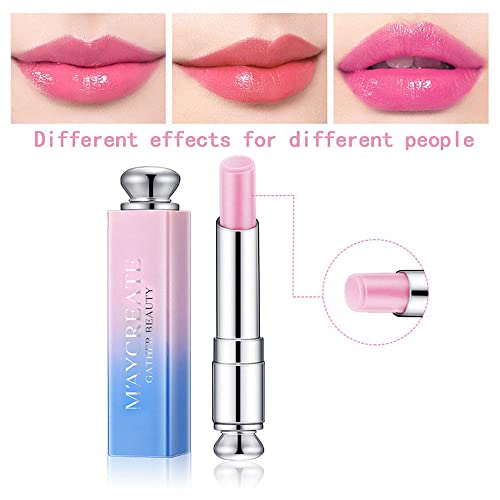 3 Pcs Color Changing Change Lipstick Lip Balm, Korean Magic Lipstick Color Change Changing Lip Tint Tinted Stain Gloss Balm Long Lasting Waterproof Moisturizer Jelly Crystal Lipstick Set For Women #TOP1