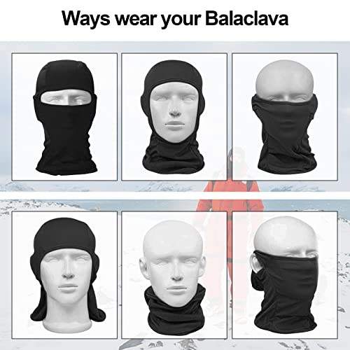 Balaclava, 1Pcs Windproof Mask Adjustable Face Head Warmer For Skiing, Cycling, Motorcycle Outdoor Sports Motorcycle Tactical Skiing Face Mask (Black,1Pcs) #TOP1