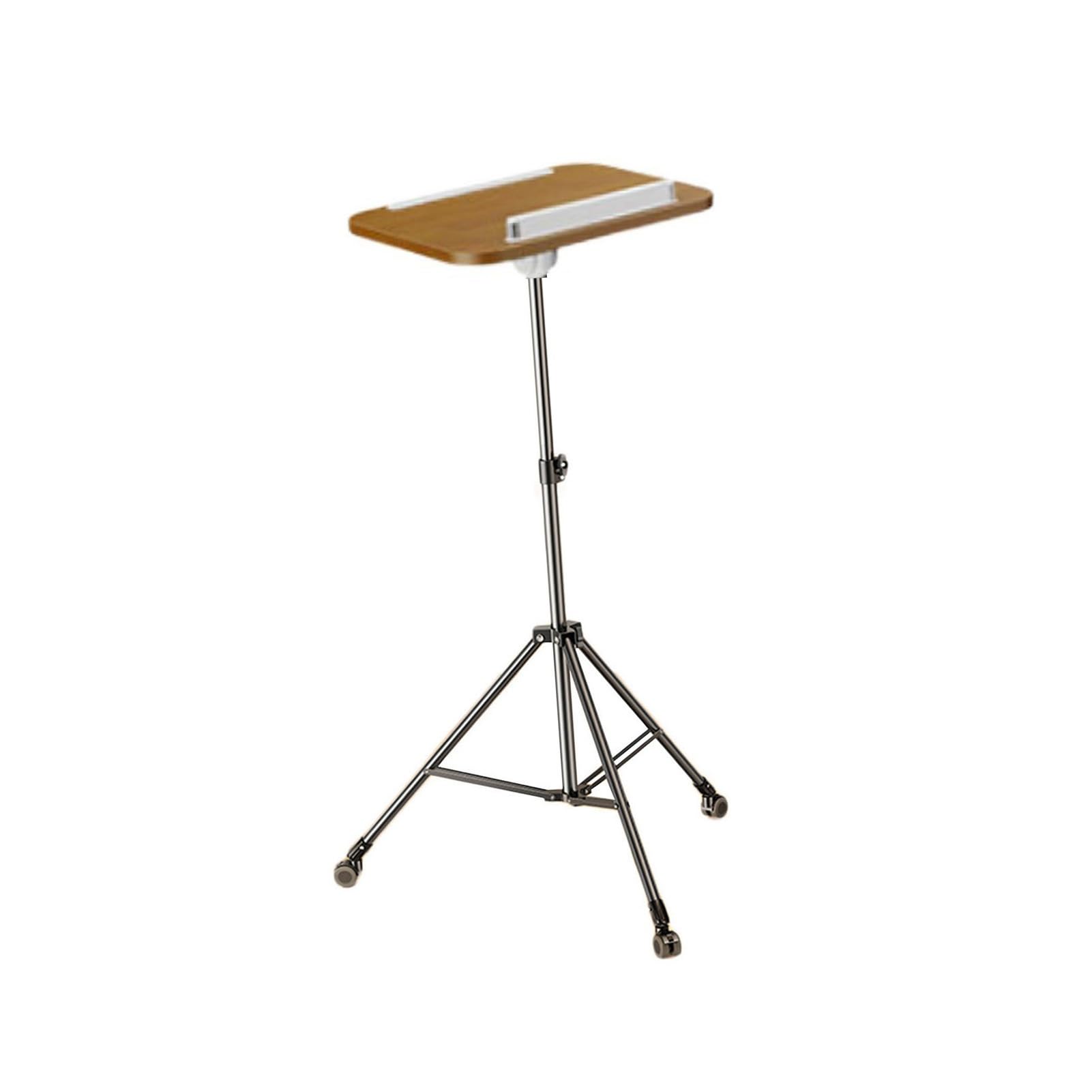 Soporte de suelo ajustable con base rodante y bandeja extraíble para partituras, laptop y pantalla