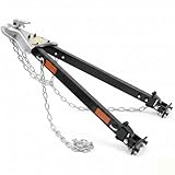Universal Tow Bar, 5500 LBS Towing Capacity with Security Chains, Powder-Coated Alloy Steel Bumper-Mounted, Fits 2-Inch Ball Hitch, 39.4-Inch Opening Width, Universal for RV Car Trailer Truck Towing