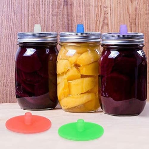 Fermentation Lids Green Airtight Mason Jar Leak Proof with Pour Spout (A)
