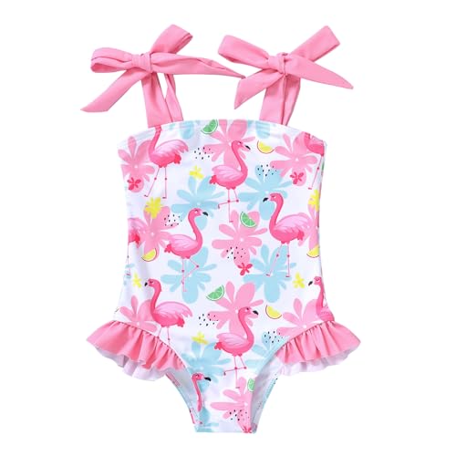 Image of YOUNGER TREE Toddler Swimsuit Girl Color Block Stripe One-Piece Swimwear Baby Girl Bathing Suits