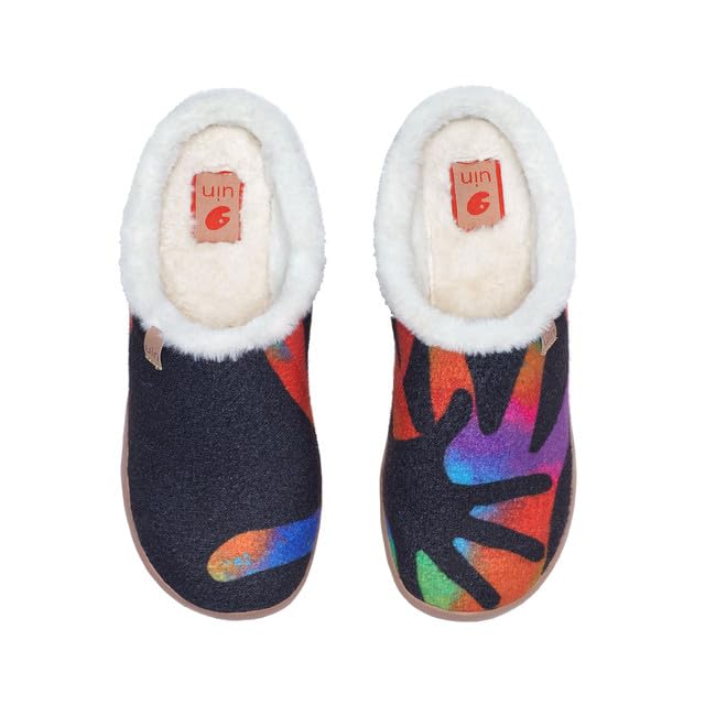 UIN Mens Mules Slipper Loafers Lightweight Comfort Mules Walking Casual Clogs Household Slip Ons Art Painted Travel Shoes