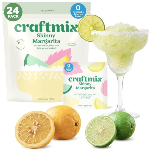 Craftmix Skinny Margarita Mix, Cocktail Mixers &amp; Mocktail Mix, 24 Pack