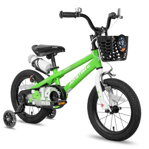 JOYSTAR Pluto 12 Pulgadas Bicicleta Infantil para niños y niñas de 2 a 4 años. Bicicleta Infantil de 12 Pulgadas con estabilizador y Canasta. Verde