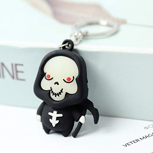 Colgante Creativo Llavero De Dibujos Animados 5cm Círculo Plano + Muerte