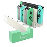 【最新限定 動物の森 タイプ】ipega PG-9186A Joy-Conハンドル 充電 ホルダー 4台同時充電 Joy-Con 充電器 収納 一体型 急速充電 充電状態を示す指示ランプ搭載 Switch OLED用/ Switch（有機ELモデル）対応 日本語説明書付 (Green)