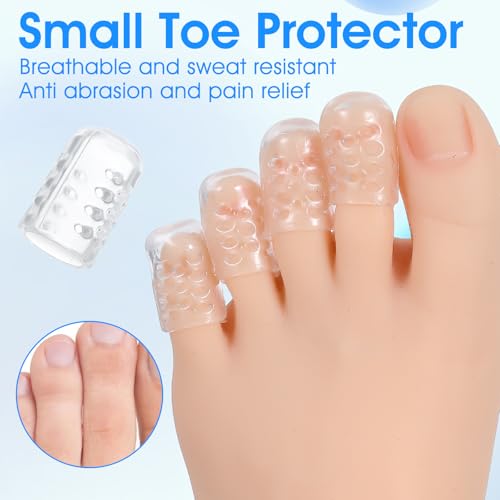 Image of 30 Pcs Silicone Toe Protectors Anti Friction Pinky Toe Protector Gel Toe Protector Toe Sleeves Breathable Toe Covers for Men Women Toe Caps Toe Guards for Feet Blisters Ingrown Calluses