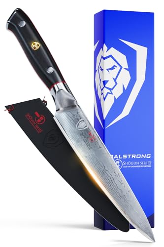 DALSTRONG Utility Knife - Shogun Series Petty - Damascus - Japanese AUS-10V Super Steel - Vacuum Heat Treated - 6" - Sheath