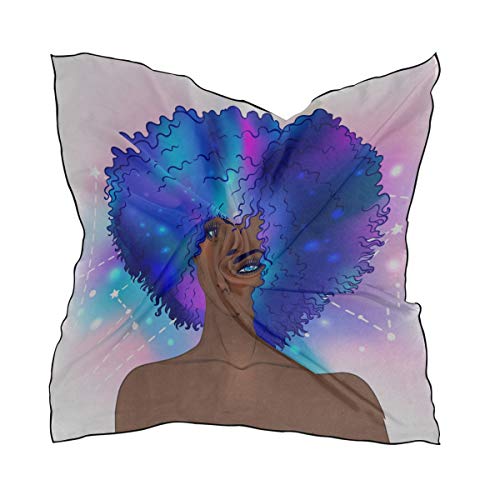 Soft Polyester Silk Spring Scarves For Women Fashion Print African American Pretty Girl