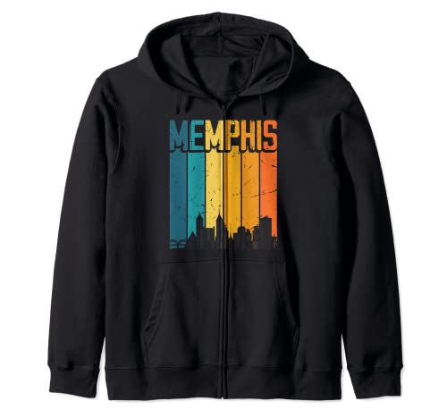 Memphis Tennessee USA Retro Vintage Atardecer Skyline Memphis Sudadera con Capucha