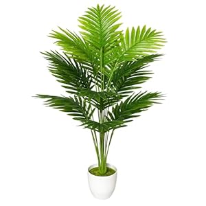Planta Artificial con Maceta Palmera Grande Árbol Artificial Plastico Ideal para Decoración del Hogar Oficina Interior y Exterior Salon Dormitorio Balcón Moderno (80cm Alto Palma Grande)
