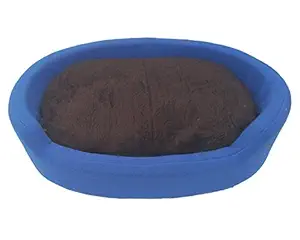 Comfy Foam Filled Oval Shape Both Side Reversible Export Quality Blue/Brown Dog/Cat Bed -X Large