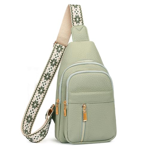 FALAN MULE Crossbody Bags for Women Trendy Leather Sling Chest Bag Fanny Packs for Women