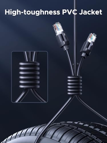 Image of UGREEN Ethernet Cable, Cat 6a Ethernet Cable 10Gbps 500Mhz High Speed U /UTP Network Cable, LAN Cord with RJ45 Connector Compatible with Laptop, NAS Router Switch Modem Faster Than Cat 5a /6 2M