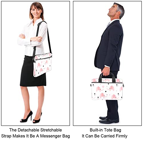 Sac à bandoulière pour ordinateur portable 14 pouces sacoche à motif oiseau bleu et éléphant - 4