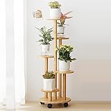 FLEXIBLES BLUMENSTÄNDER BLUMENBANK : Blumenregal Balkon mit Rollen, 360 Rollen sind aus hochwertigem PP-Material gefertigt und beschädigen Ihren Boden nicht. Der pflanzenständer 90 cm hoch kann leicht in jede beliebige Position gebracht werden. 4 Rollen sind mit Bremsen ausgestattet, um die blumenbank stabil an ihrem Platz zu halten