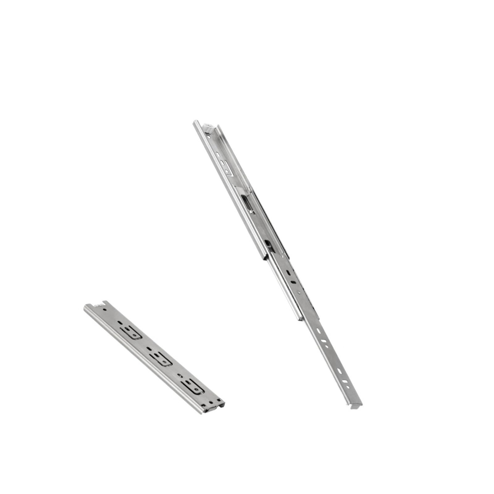 Ppqiru Silver 4Pcs Drawer Rail 10~20Inch Stainless Steel Ball Bearing Slides Sliding Track 3-Section Full Extension Cabinet Furniture For Cabinet Drawer(,25Cm)