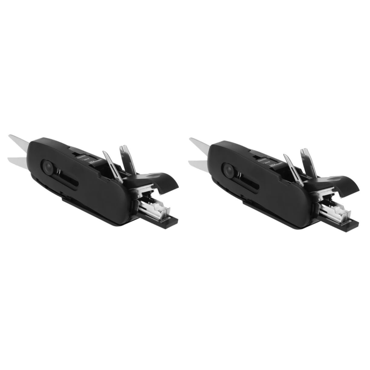NUOBESTY 2 Piezas bolsillo plegable tijera sacapuntas tripe garfio herramienta plegable de bolsillo cuchillo de papelería de oficina destornillador de oficina herramientas de oficina Black