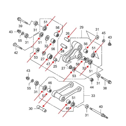 Pieza distribución motor para CR125 y CRF con triángulo y rodamientos 5