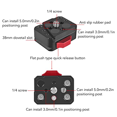 Placa de Liberação Rápida V Lock, Placa de Base de Montagem Em V Lock, Kit de Montagem de Mini V Loc