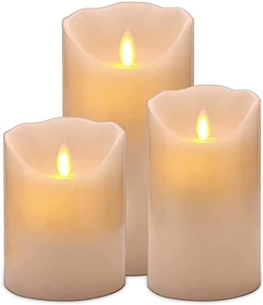 Flameless LED Candles Light,Realistic Bright Flameless LED Tea Light Candles, Battery Powered Fake Candles,[ Pack of 3]Realistic and Bright Wax Electric LED Candles