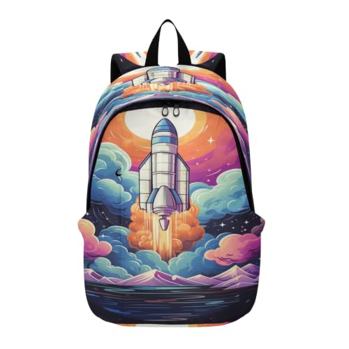 Sac à dos fusée violet pour ordinateur portable léger de randonnée