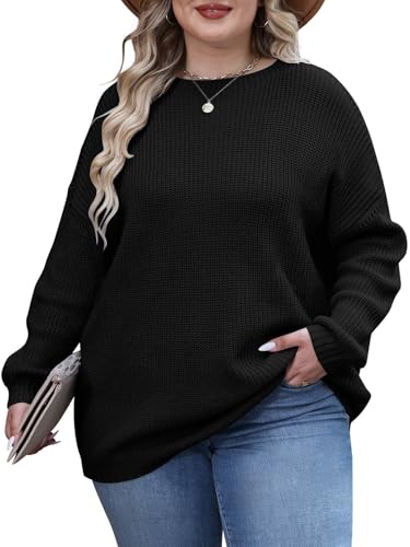 Womens Sweaters Early Fall Fashion Outfits 2025 Oversized Sweatshirt Trendy Long Sleeve Shirts Dresses Ladies Tops Blouses Dressy Casual Christmas Holiday Outfits Winter Old Money Clothes Black L3