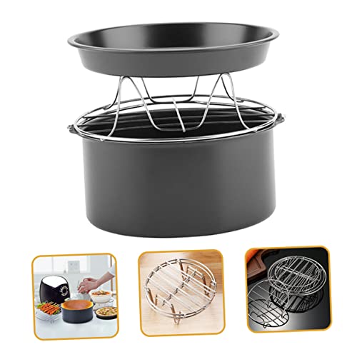 LIFKOME 1satz Air Fryer Zubehör Set Teiliges Back-set Mit Kuchenform Pizzablech Und Dampfgitter Aus Edelstahl Für Heißluftfritteusen Und Vielseitige Kochanwendungen – Bild 8
