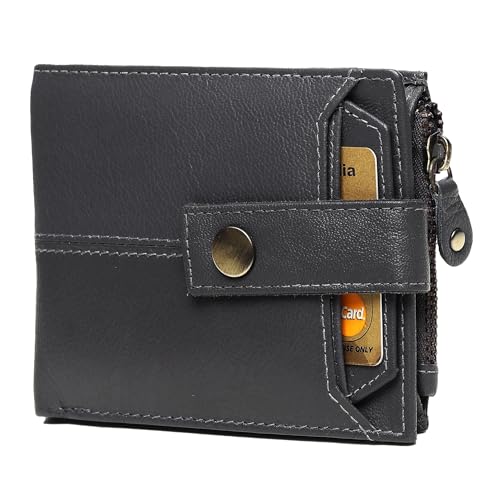 Image of Crafted RFID Safe Leather Wallet for Men /Women, Bifold Trendy, Full Grain with Card Holder and Zipper Coin Pocket
