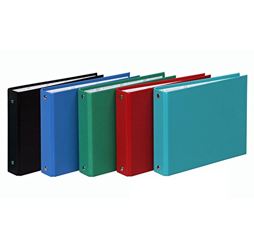 Exacompta Confezione da 10 cartelle 2 anelli cartone rembordé PP per schede 125 x 200/A5 Colore Casuale