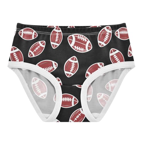 Wusikd American Football Girls' Underwear Cotton Black Girls Briefs Soft Toddler Underwear 2T