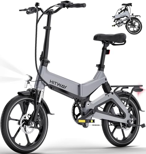HITWAY E Bike, Klapprad E-Fahrrad 16 Zoll, 36V/7,8 Ah Akku Elektrofahrrad, 250W Motor 25 km/h, Reichweite 35-70km, Urbane Faltbares E-Bike Pedelec für Erwachsene & Jugend
